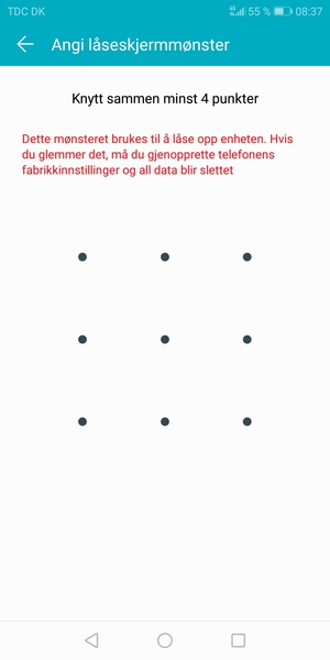 Tegn et opplåsingsmønster