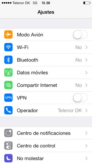 Seleccione Datos móviles