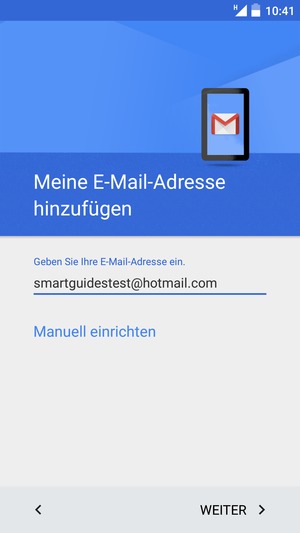 Geben Sie Ihre E-Mail-Adresse ein und wählen Sie WEITER
