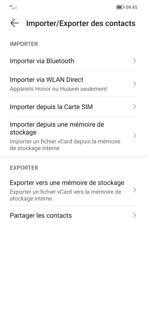 Sélectionnez Importer depuis la Carte SIM