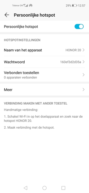 Uw telefoon is nu geïnstalleerd voor gebruik als modem