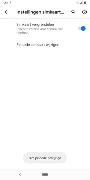 Uw SIM-pincode is gewijzigd