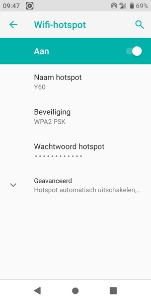 Uw telefoon is nu geïnstalleerd voor gebruik als modem