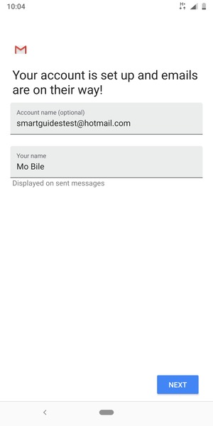 Give your account a name and enter your name. Select NEXT