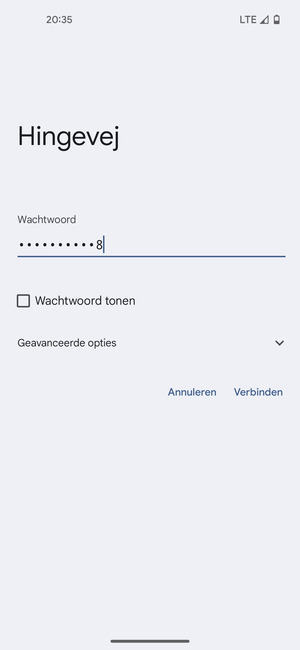 Voer het WiFi-wachtwoord in en selecteer Verbinden