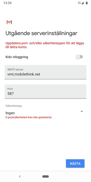 Välj NÄSTA