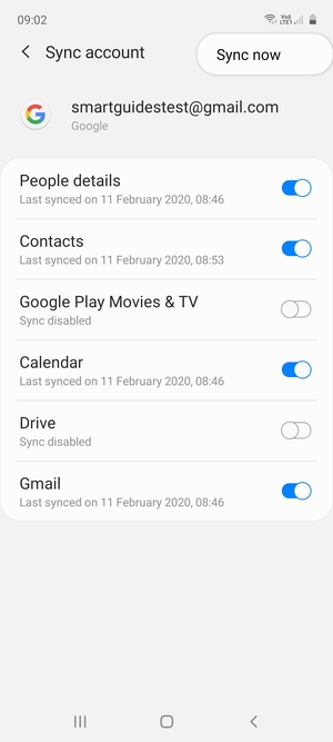 Select Sync now