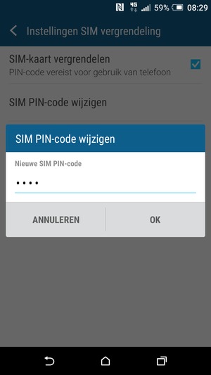 Voer uw Nieuwe SIM PIN-code in en selecteer OK