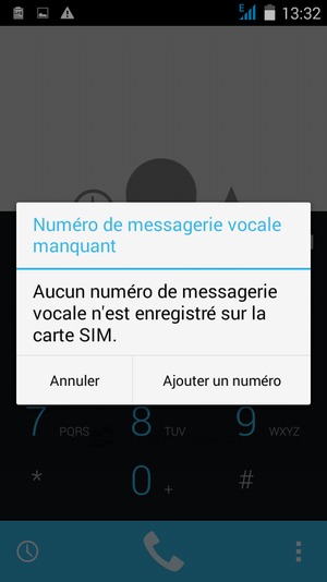 Si votre messagerie vocale n'est pas configurée, sélectionnez Ajouter un numéro