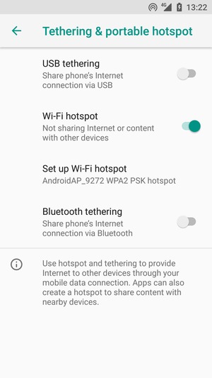 Your phone is now set up for use as a modem