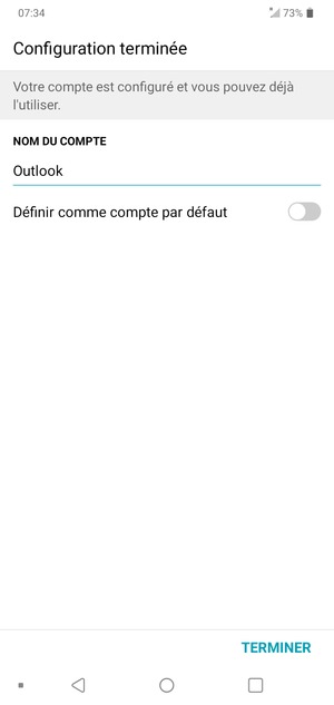 Donnez un nom à votre compte et sélectionnez TERMINER