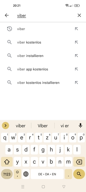 Geben Sie den Namen der App ein und wählen Sie Suchen