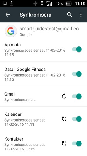 Din information kommer att synkroniseras