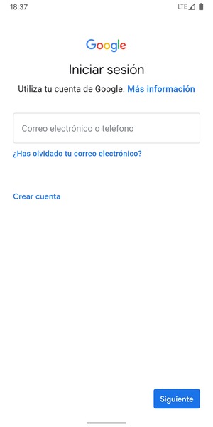 Introduzca su dirección de correo electrónico y seleccione Siguiente