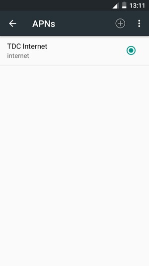 Select the Internet access point