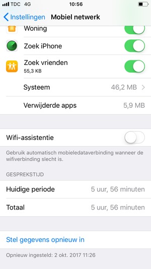 Scroll naar beneden en zet Wi-Fi-assistentie op Off