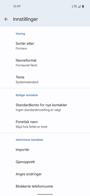 Bla til og velg Importér