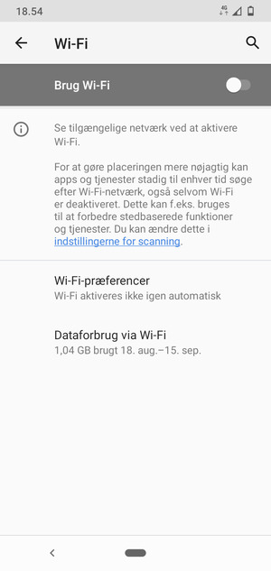 Aktiver Brug Wi-Fi