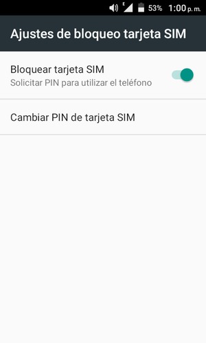 Seleccione Cambiar PIN de tarjeta SIM