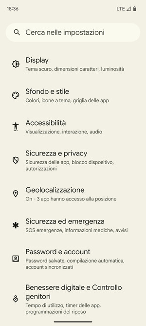 Scorri e seleziona Geolocalizzazione