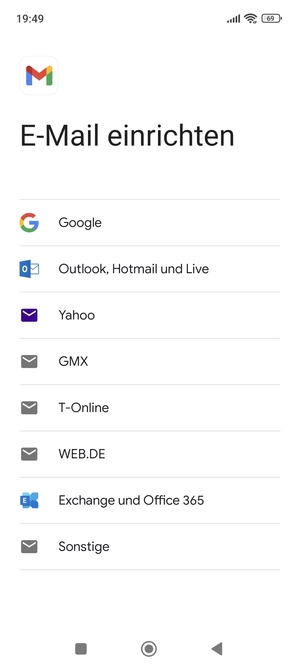 Wählen Sie Outlook, Hotmail und Live