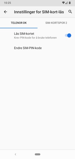 Velg Public og Endre SIM-PIN-kode