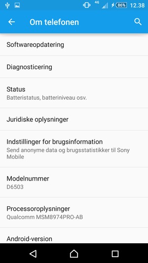 Vælg Softwareopdatering