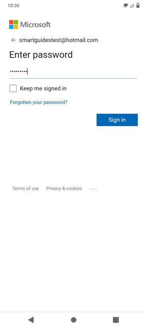 Enter your password and select Sign in