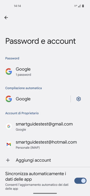 Seleziona il tuo account Google