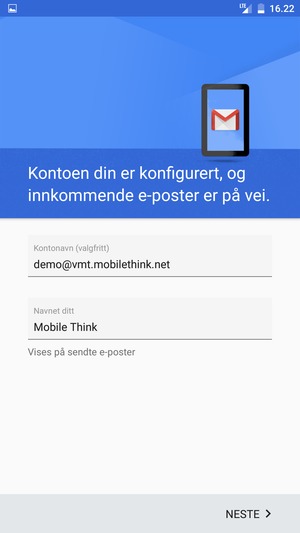 Gi kontoen din et navn, og skriv inn navnet ditt. Velg NESTE