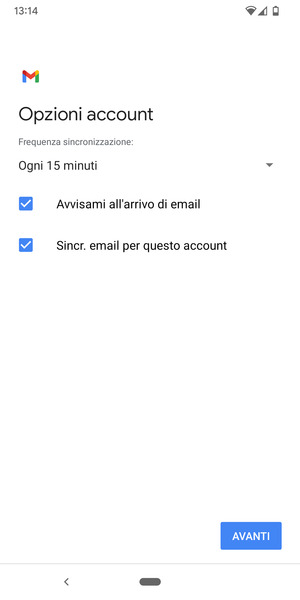 Seleziona AVANTI