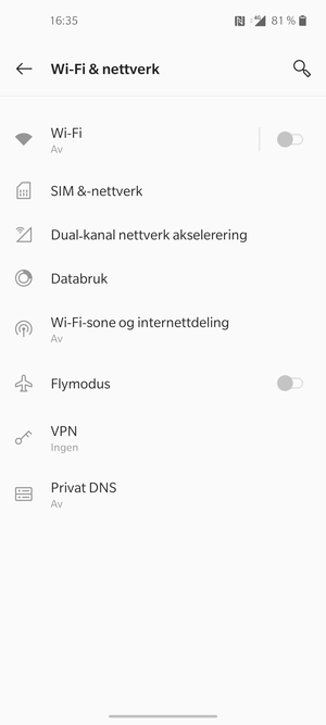 Velg Wi-Fi-sone og internettdeling