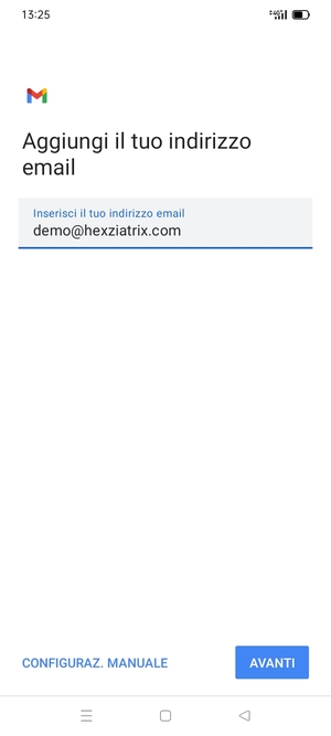 Inserisci il tuo indirizzo email e seleziona AVANTI