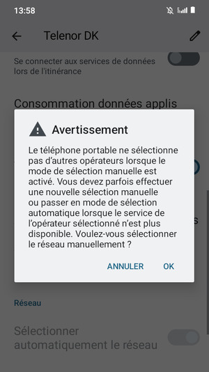Sélectionnez OK