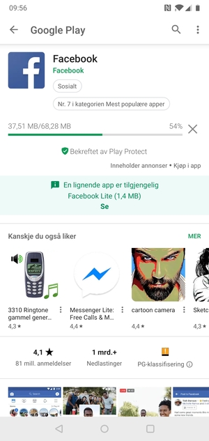 Vent til installasjonen er ferdig