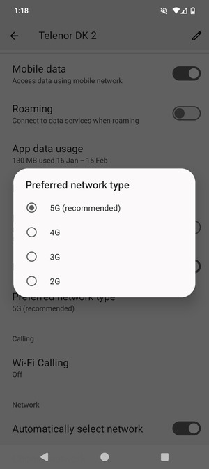 Select your preferred option