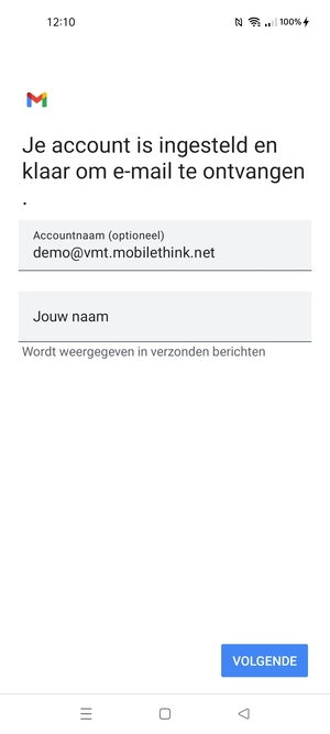 Geef uw account een naam en voer uw naam in. Selecteer VOLGENDE