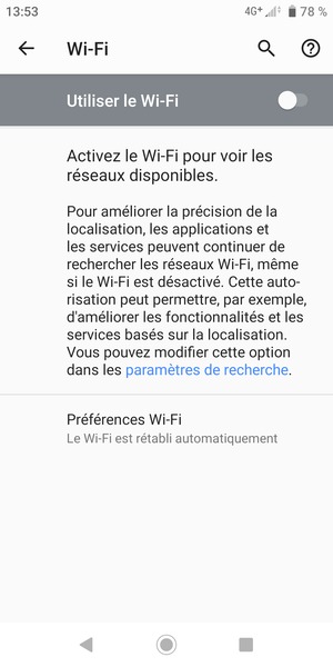 Activer le Wi-Fi