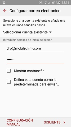 Introduzca su Dirección de correo electrónico y Contraseña. Seleccione SIGUIENTE