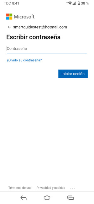 Introduzca su contraseña y seleccione Iniciar sesión