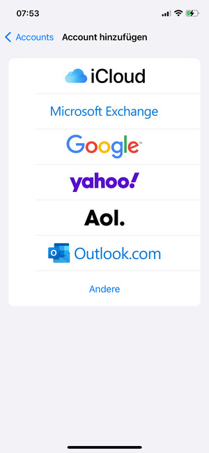 Wählen Sie Andere