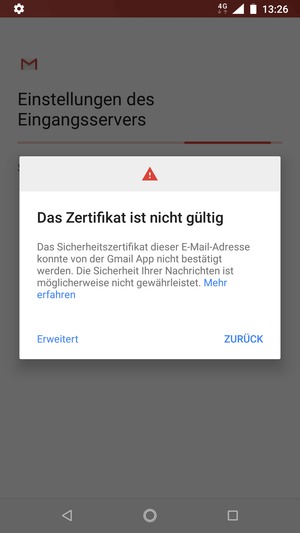 Wählen Sie ZURÜCK