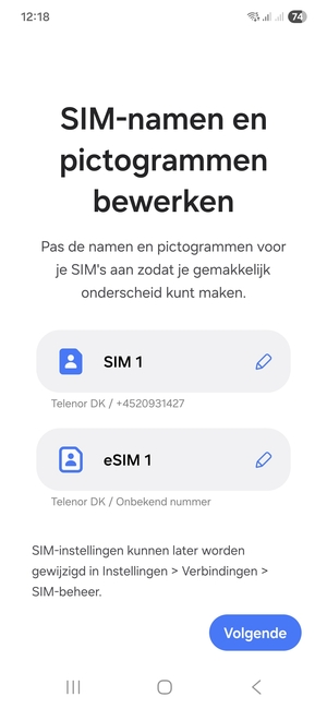 Selecteer Volgende