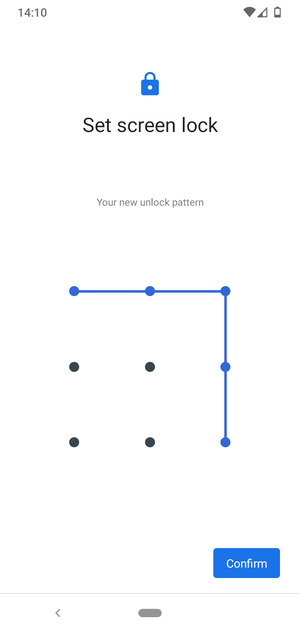Draw the unlock pattern again and select Confirm