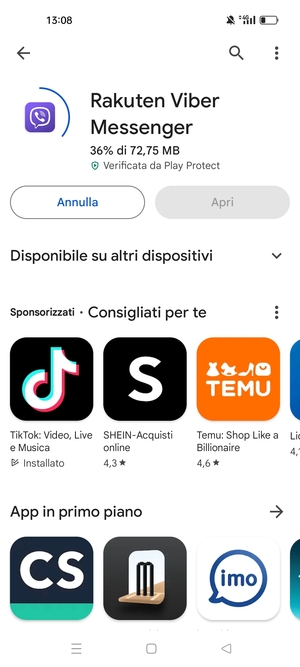 Attendi il completamento del processo di installazione