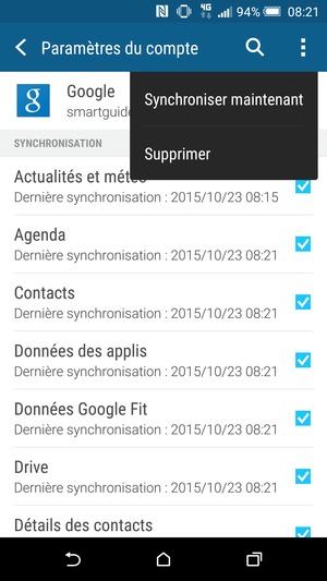 Sélectionnez Synchroniser maintenant