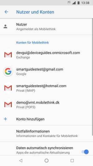 Wählen Sie Ihr Google Konto