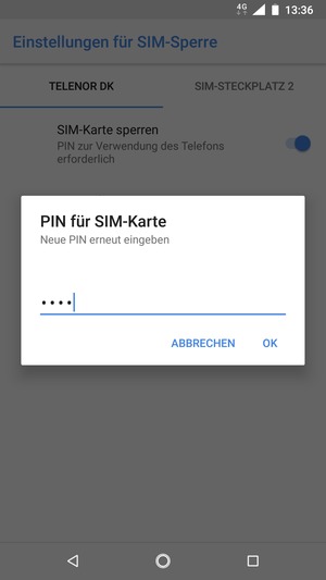 Bestätigen Sie Ihre neue PIN der SIM-Karte und wählen Sie OK