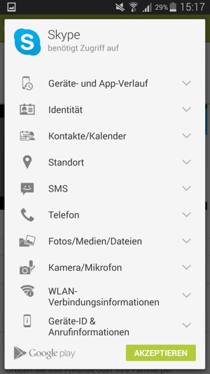 Wählen Sie AKZEPTIEREN