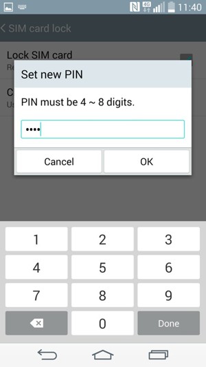 Enter your new SIM PIN and select OK